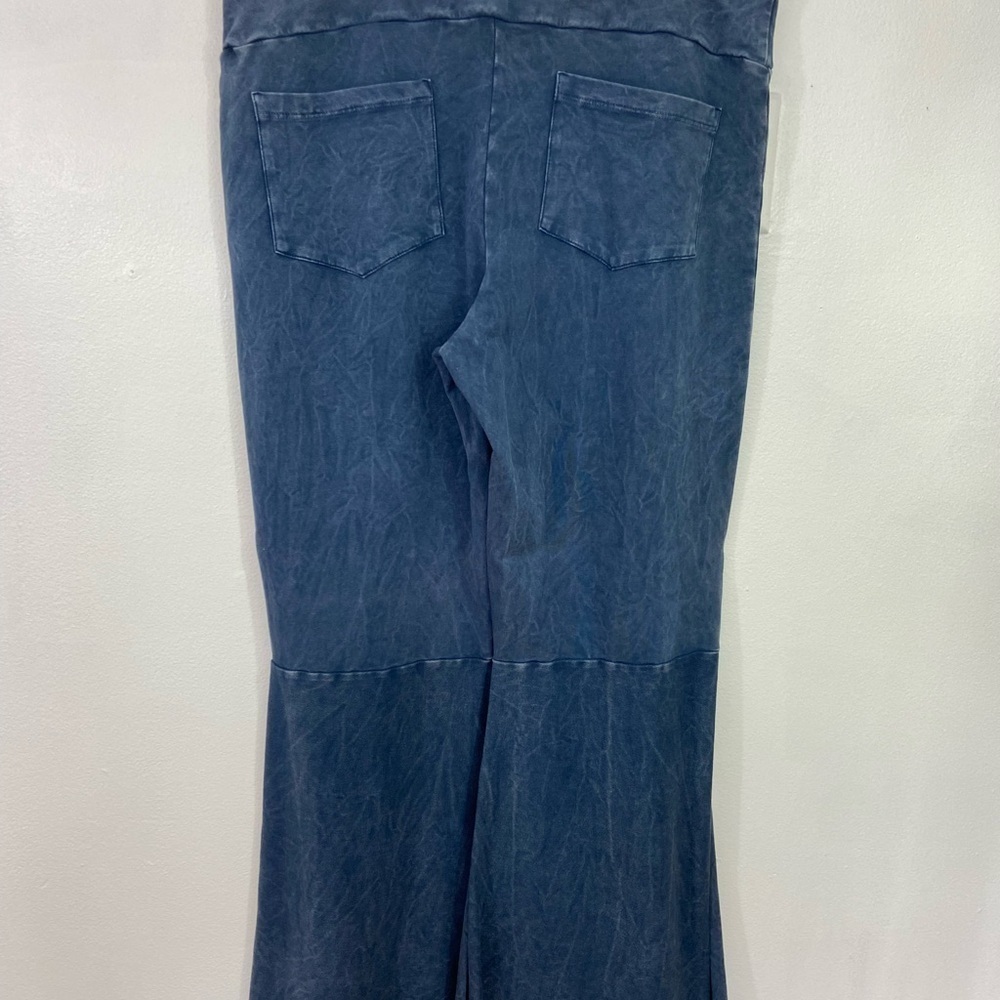 Chatoyant Bell Bottom Pull On Pants Mineral Wash Sz 3X Blue Festival Hippie - Picture 3 of 9